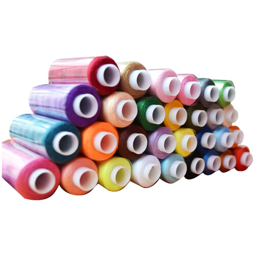 Winysin30 Spools Mixed Colors Colored Sewing Machine Thread Set Of Plastic Bobbin Core 1
