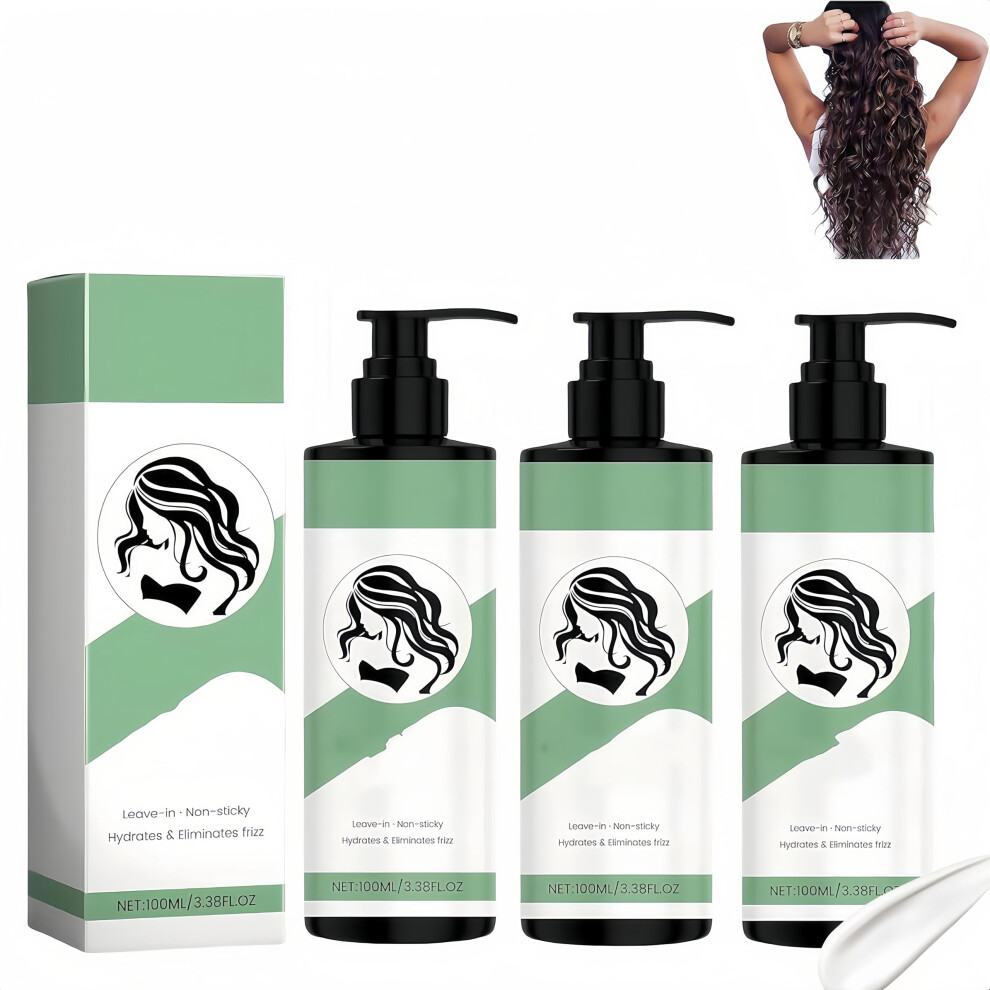 Cream Curl Defining With Flaxseed Gel, Long Lasting Anti Frizz, Moisturizing For Natural Hair (3Pcs)