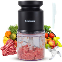 Mini Food Processor 600ML, 400W Meat Grinder with 4 Stainless Blades, Electric Chopper for Meat, Veggies, Fruits, Nuts