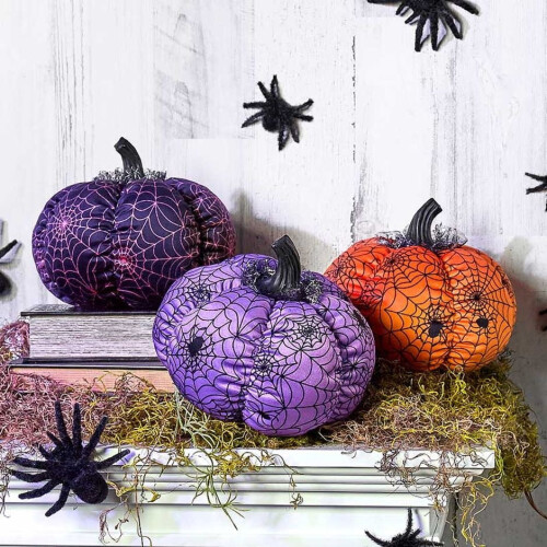 Decor de dovleac cu pânze - Negru 2