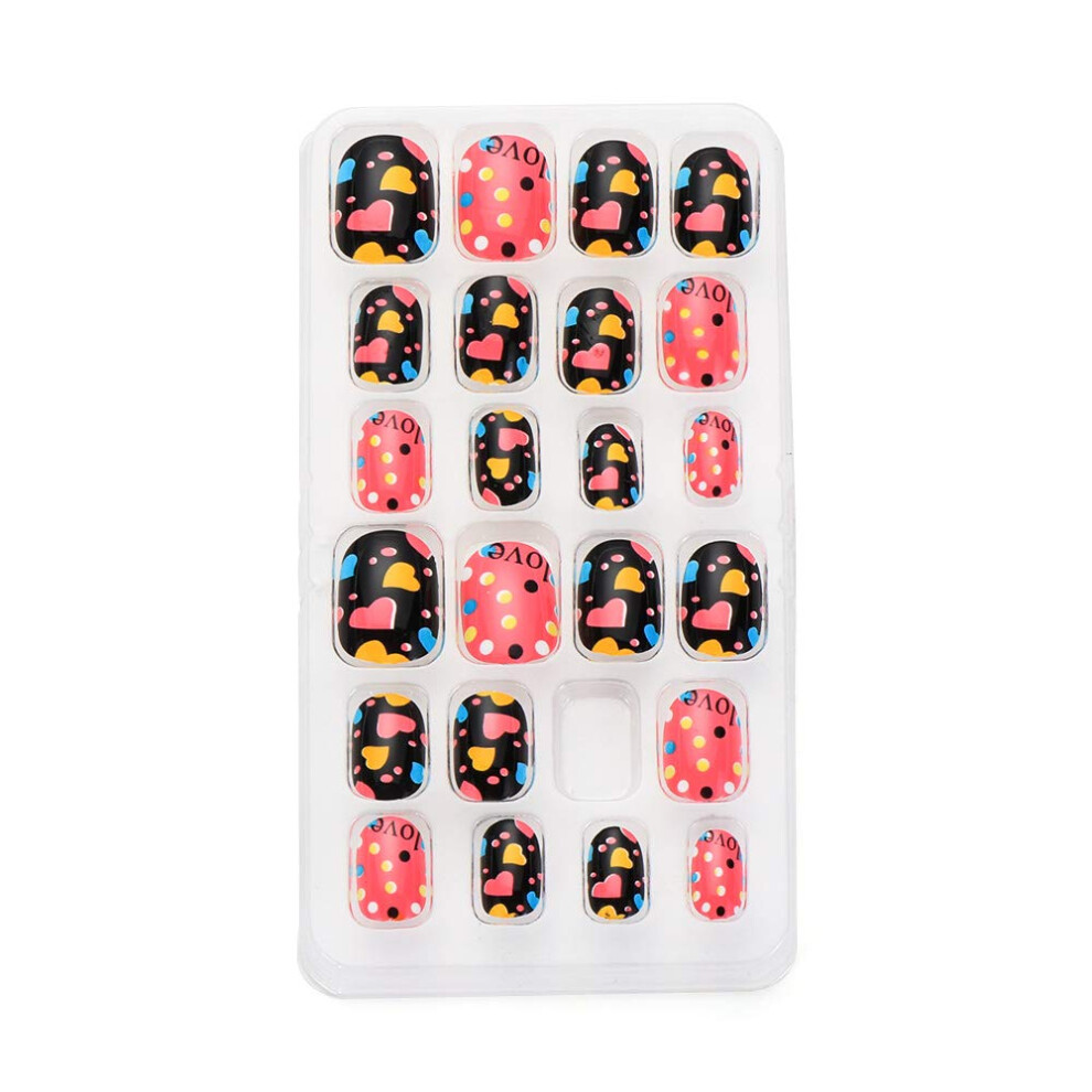 24PCS French Tip Press on Nails Full Cover False Nail Tips Set with PreGlued Instant Manicure