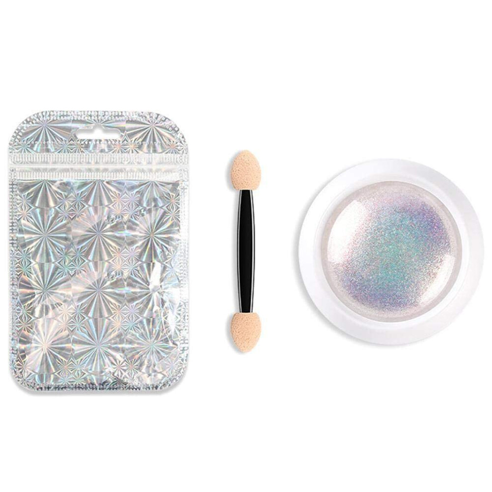 Holographic Rainbow Mirror Nail Powder Ultrafine Mermaid Pearl Pigment for Gel and Acrylic Nails