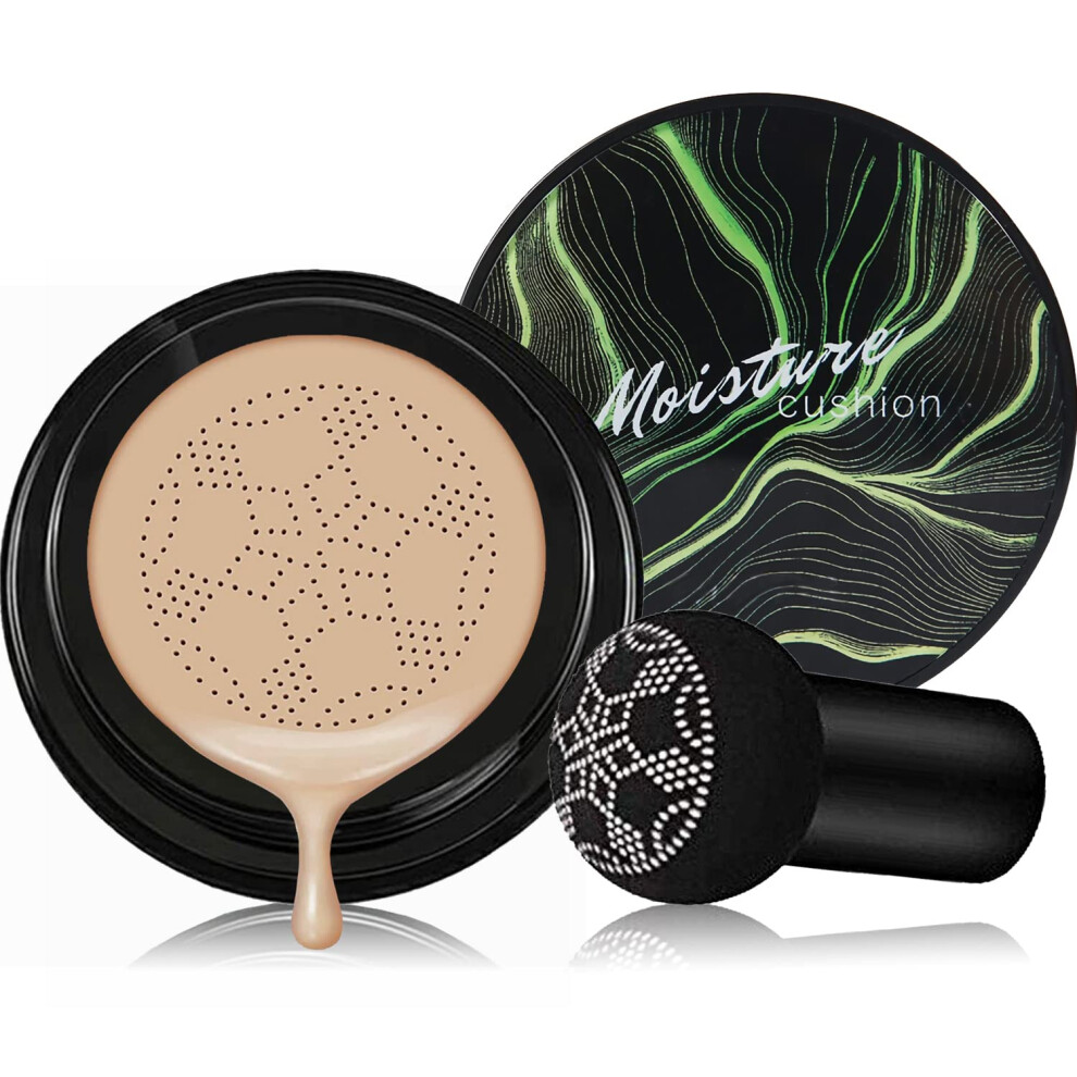 Brown/Cream Brunet Mushroom Head Air Cushion Cc Foundation With Moisturizing Allinone Coverage
