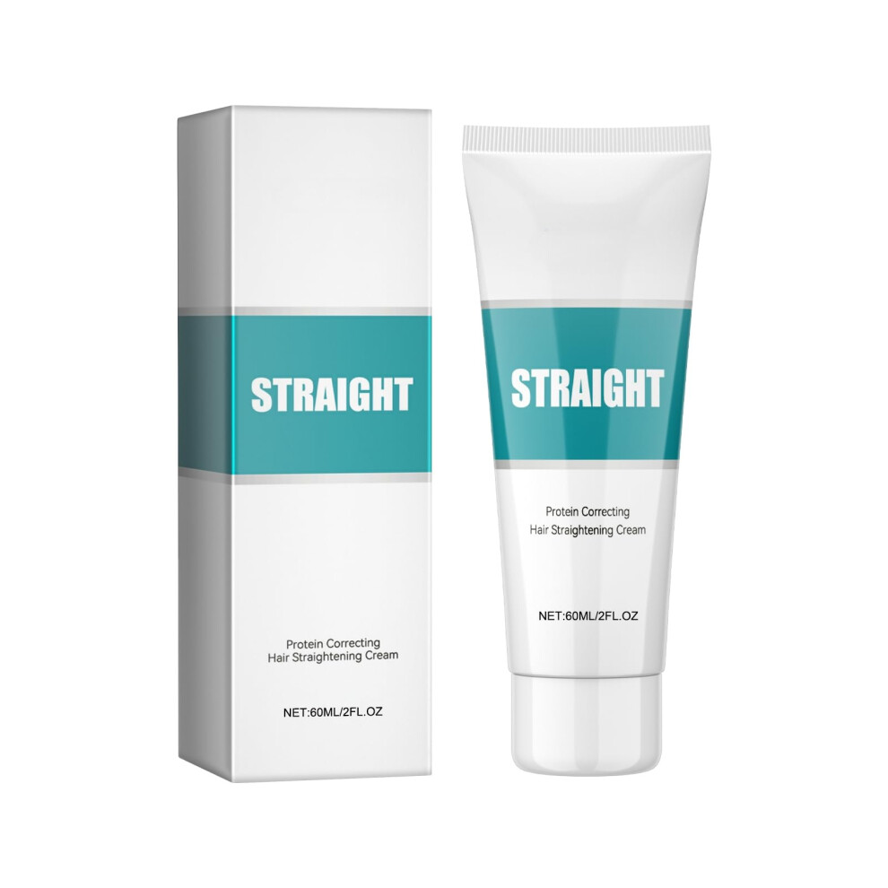 Hair Straightening Cream with Keratin and Collagen, Heat for Curly Hair, 60ml