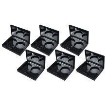 Empty Eyeshadow Palette with Mirror, Compact 2 Pan 26mm Travel Size Makeup Case, Black Pack of 6