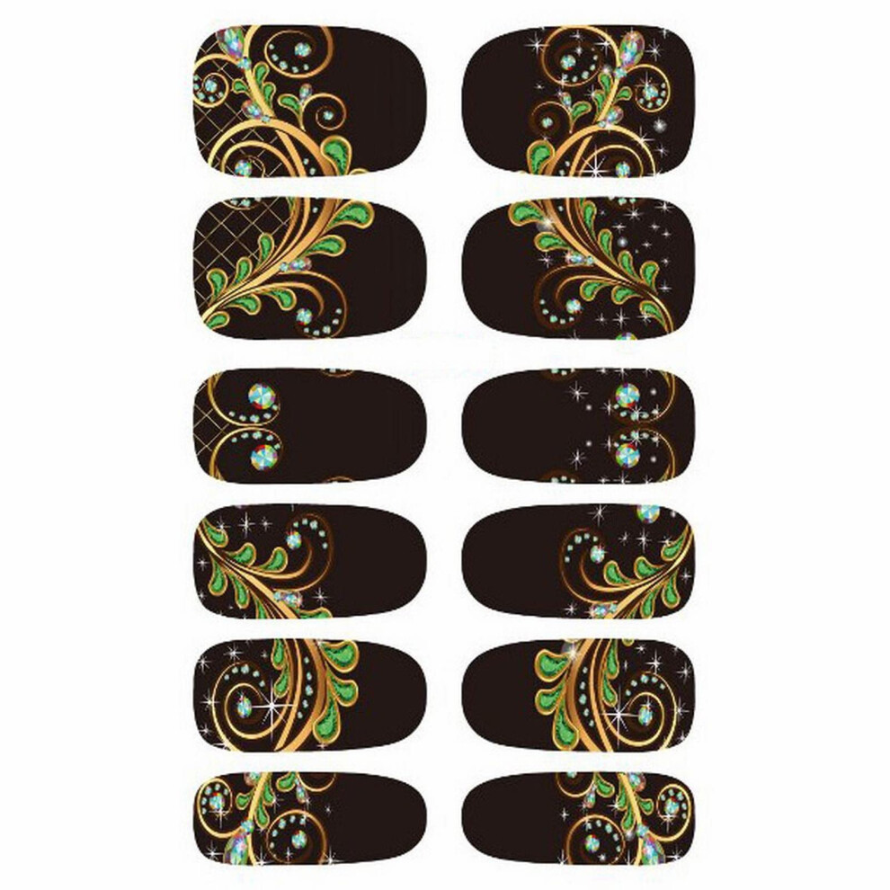 Nail Stickers Waterproof Self Adhesive Nail Polish Strips for DIY Nail Art Decoration B One Size