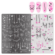 French Nail Stamping Plates with Flower Designs for Precise French Tips and Easy Manicure Stencils