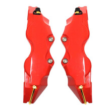 Universal Red Car Brake Caliper Cover with Wheel Hub Dust Protector, Rust Prevention Design