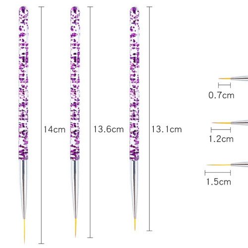Nail Art Brush with Cap for Precise Detailing, Professional Acrylic Grip Thin Stripe Design 1