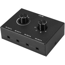 Selettore audio a 4 porte, selettore audio da 3,5 mm, selettore audio ausiliario stereo, 4 ingressi 1 uscita / 1 ingresso 4 uscite