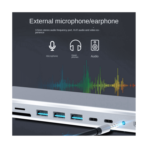 14 in 1 USB Type-C Docking Station Multi-Function Fast Charging Station Gigabit Docking Station for Laptop Adapter 2