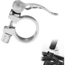 Cykel sadelpindklemme, Cykel hurtigudløserklemme, Hurtigudløserklemme til sadelrør, Aluminium sadelrørklemme Sølv 31,8 mm