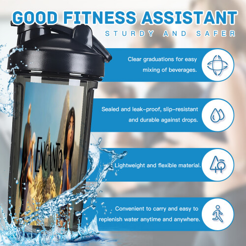 Encanto Fitness σέικερ, μπουκάλι άσκησης, άνετο στη μεταφορά, εύκολο στη μεταφορά, πίνετε 2