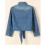 Honeeladyy Εκκαθάριση κάτω των 10$ Γυναικεία τζιν Chambray Crop Tops με μανίκια και δέσιμο 4