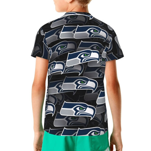 Seahawks Μπλούζα με κοντό μανίκι για αγόρια και κορίτσια για νεανική αθλητική ομάδα 1