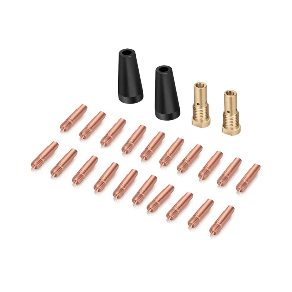 24Pcs Mig Welding Torch Kit 0.8/0.9Mm Brass Welding Tips Gasless Flux Nozzle Tip Kit For Fc90 Easy Weld 9048212177678