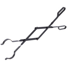 Gymnture Brennholzzange, robust, aus Eisen, für Feuerstelle, drinnen und draußen, schwarz