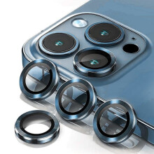 Protector de lente de cristal templado Hat Prince compatible con iPhone 15 Pro/15 Pro Max azul
