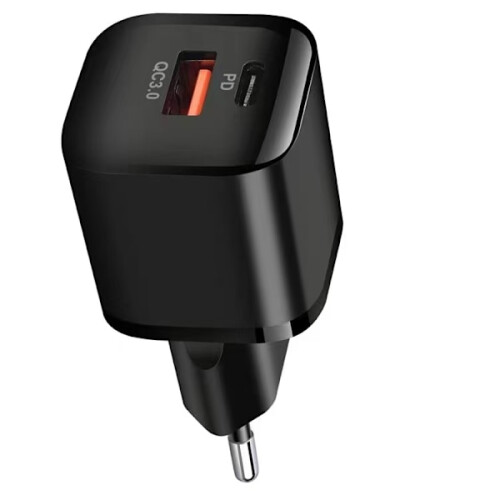 Compatível com carregadores USB e USB-C para iPhone e Android, PD e Q.C3.0, 3,5A, 20W - Preto 2