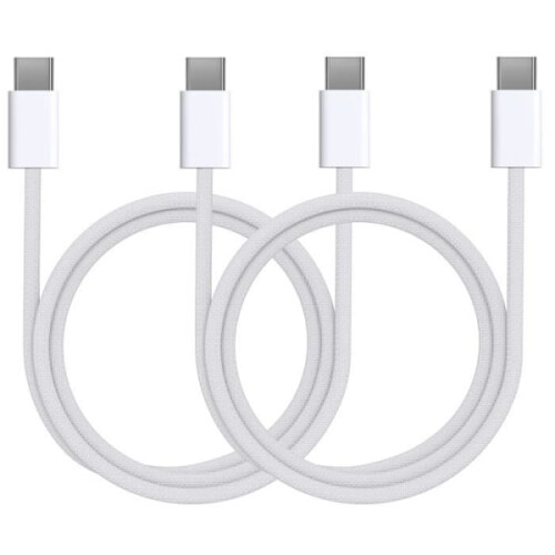 Παρτίδα 2 καλωδίων USB-C σε USB-C για συμβατότητα με iPhone15 - 15PLUS - 15PRO - 15PRO MAX - Καλώδιο 2