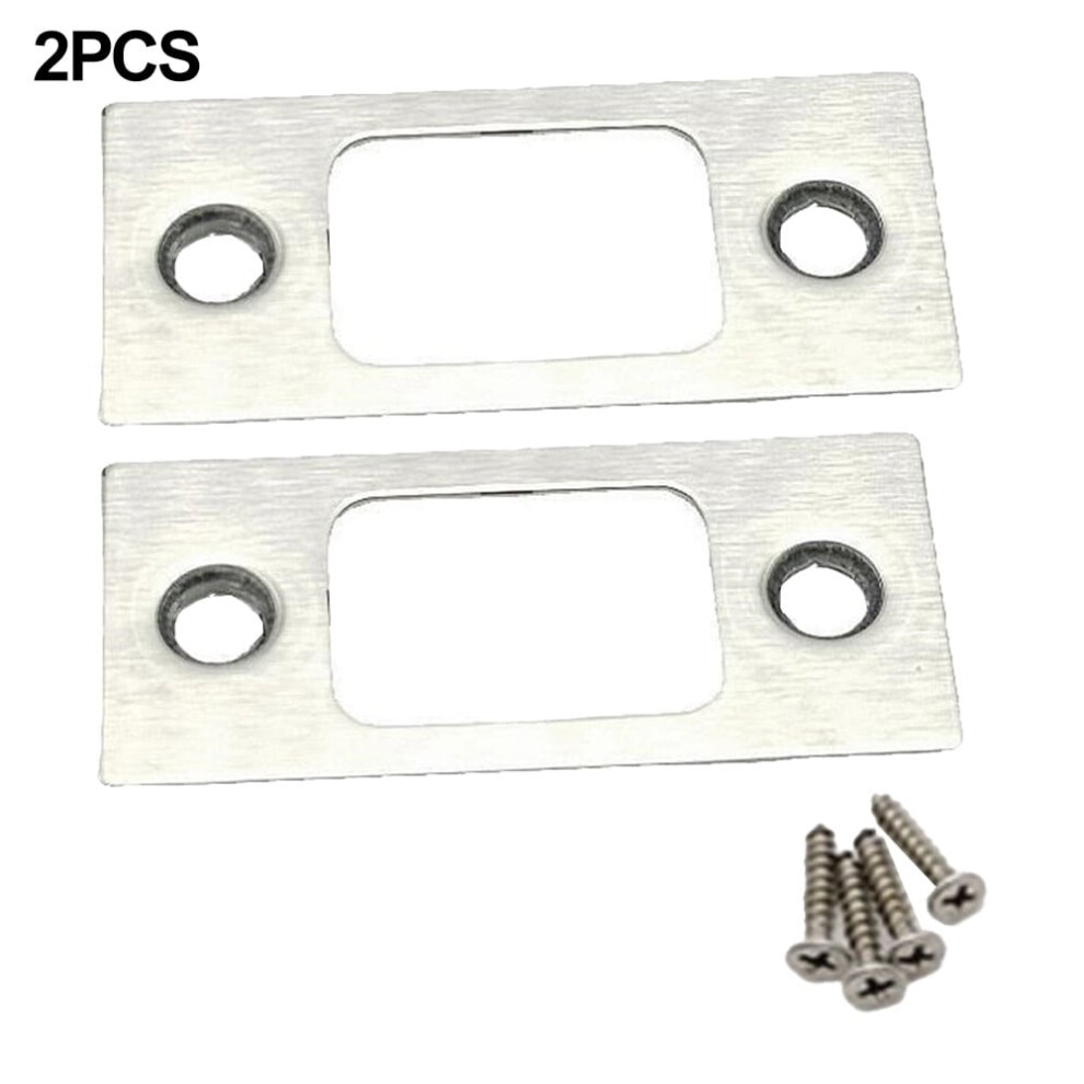 Lock Deadbolt Strike Plates 2Pcs Strike Plate Door Backplate Stainless Steel 9048212177869