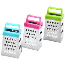 Râpe à boîte en acier inoxydable (lot de 3), mini-râpe manuelle pour fruits et légumes avec poignée en plastique