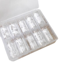 White Floral Nail Art Stickers and Flower Nail Foil Transfer Decals for DIY Manicure Decorations