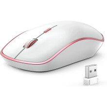 Wireless Mouse for Laptop, 2.4G Ultra Thin Silent Mouse with USB Receiver, 2400 DPI Portable Mobile Optical