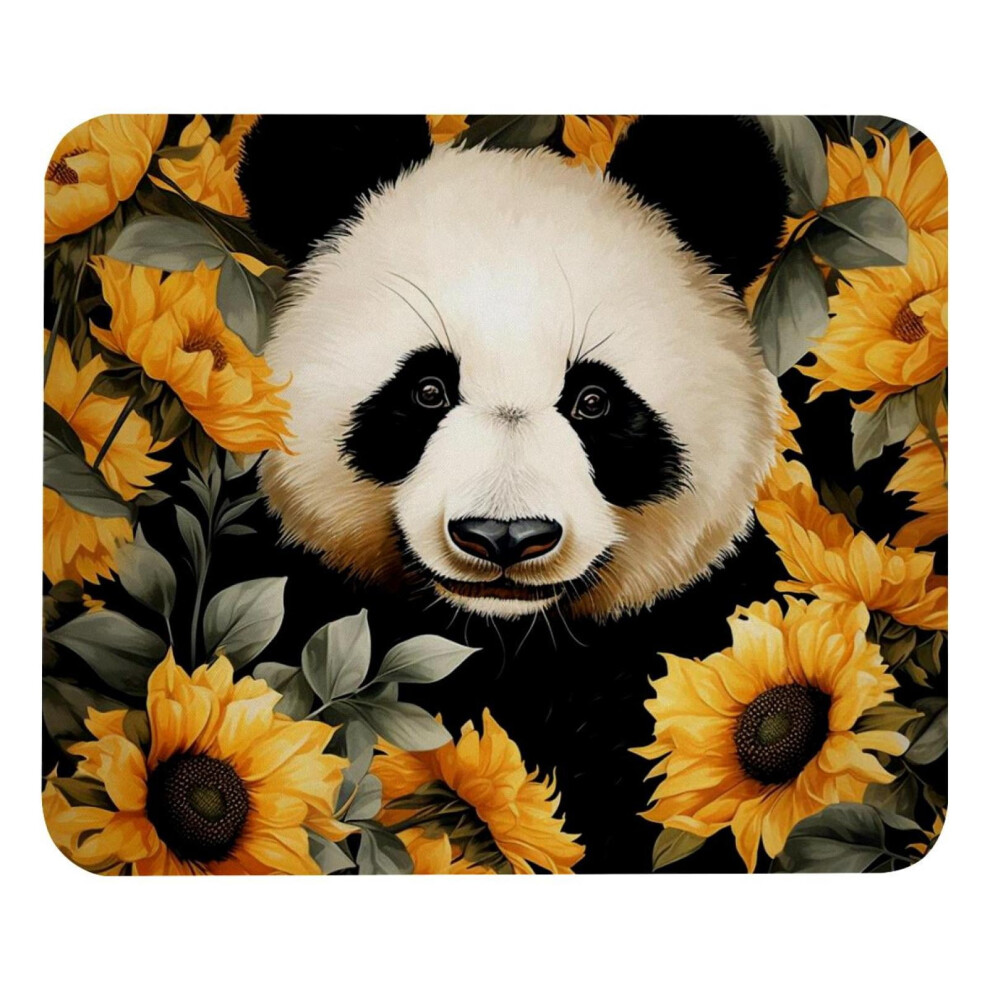 Panda Sunflower Pattern Mouse Pad, Comfortable Mousepad With Smooth Surface And Non-Slip For Pain Relief, Computer, Laptop, Office & Home, 8.3X9.8in 9048212891185