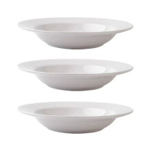 Bols JingChun compatibles lave-vaisselle, porcelaine blanche, 22,2 x 22,2 x 6 cm, 318 g, lot de 3