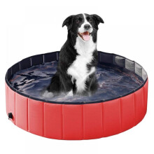 Foldable Dog Pool - Portable Kiddie Pool for Kids, PVC Bathing Tub, Outdoor Swimming Pool for Large Small Dogs