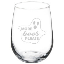 Verre à vin Gobelet Cadeau Plus de fantômes s'il vous plaît Halloween (50 cl sans pied)