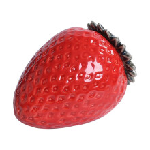 JeashCHAT Snoepjespot in aardbeivorm met deksel, kerstcadeau voor kinderen, keramische bewaarcontainers, set in doos, rood