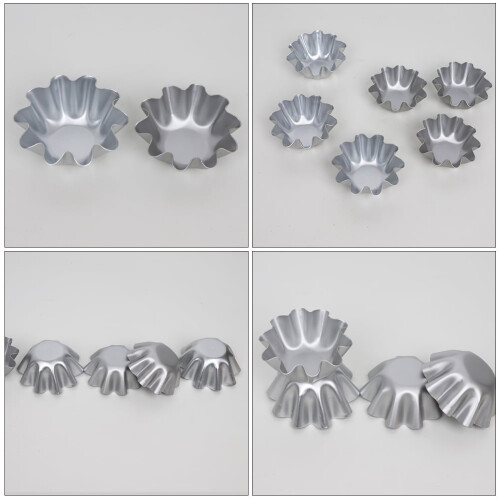 Eease 4Pcs Mini Egg Tart Baking Pan Aluminum Cupcake Muffin Cake Liners Bakeware 1