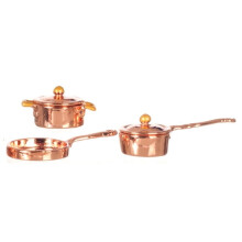 COPPER CASSEROLE SET/5 Miniature Scale