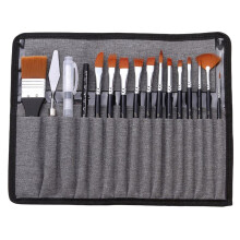 16-teiliges professionelles Pinselset für Kunst und Handwerk, Malerpinsel, Schwarz