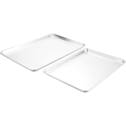 Plaques de cuisson Naturals grand format, lot de 2, argentées