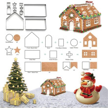 Casewin Christmas Gingerbread House Baking Kit, 10 Pcs Stainless Steel Cookie Mold Cutters Set for Kids Adults