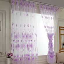 Kiplyki Wholesale1PCS Vines Leaves Tulle Oven Ikkuna Verho Drape Panel Läpikuultava Huivi Valances