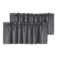 Warkul2Pcs Blackout Valance Îngroșat Umbrire Mare Culoare Solidă Bucătărie/Baie Moale Mătăsos Elegant Fereastră Decorare