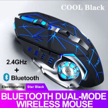 Mouse wireless Bluetooth dual-mode cu lumină 7 culori pentru jocuri, laptop, telefon mobil, mouse universal