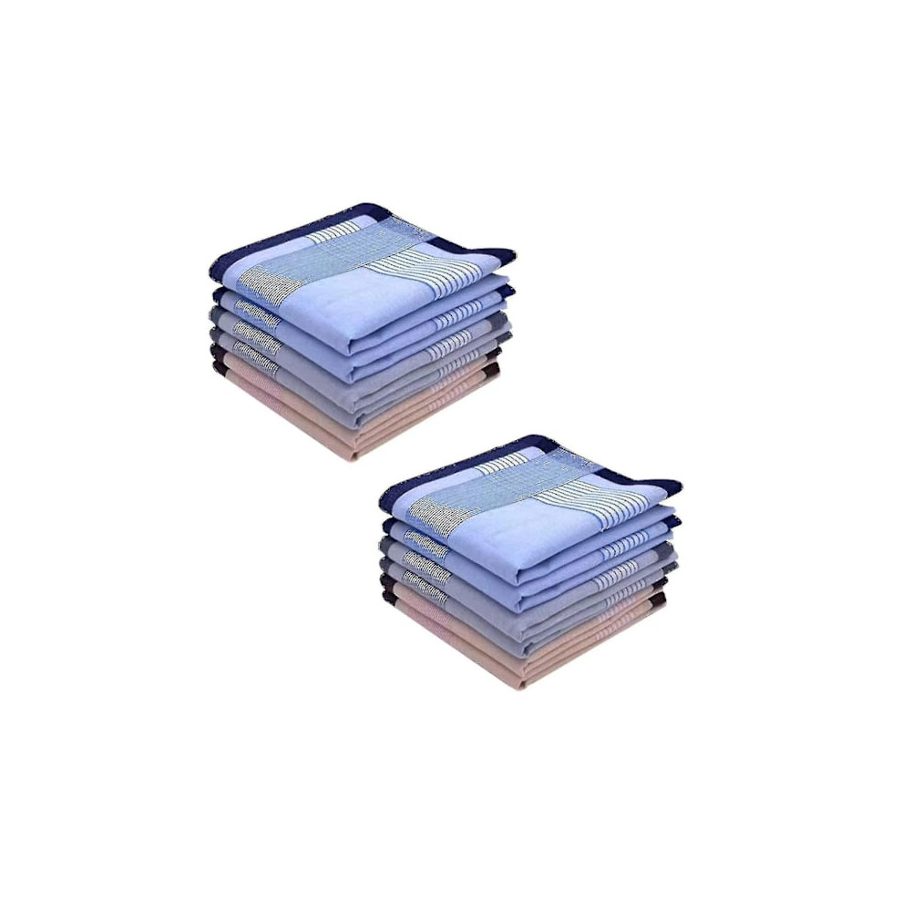 12 pcs Men's Handkerchiefs, 100% soft cotton handkerchiefs for men cotton (FMY)