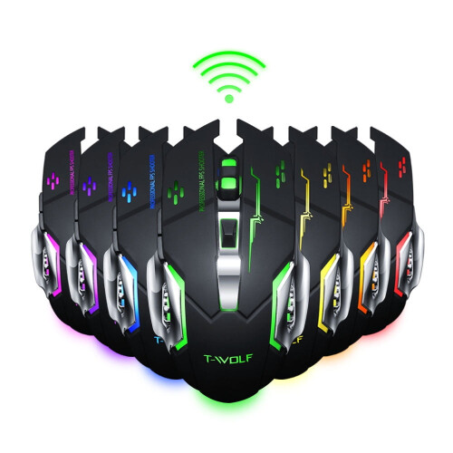 Bluetooth Dual-mode Wireless Mouse 7 Color Light Gaming Laptop Cell Phone Universal Mouse 2