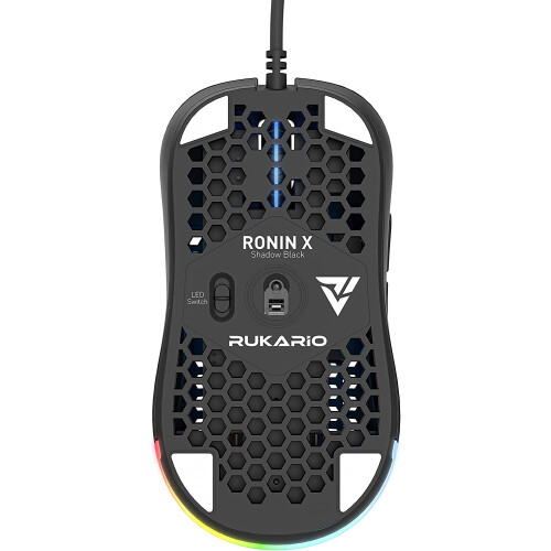 Ποντίκι Ronin X για PC Gaming (Shadow Black, Ενσύρματο) - Εξαιρετικά Ελαφρύ Συμμετρικό Κέλυφος 1