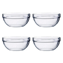 4 buc boluri de salată acrilice, îngroșate, rotunde, transparente, pentru servirea gustărilor de fructe și legume (14x6cm)