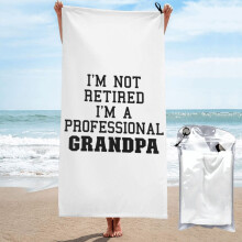 Ik ben niet met pensioen, ik ben een professionele opa. Strandhanddoek, microvezel badhanddoeken, zachte stranddeken voor optochten, zwemmen, yoga,