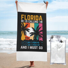 Florida roept, ik moet gaan! Leuke strandvakantie, strandhanddoek, microvezel badhanddoeken, zachte stranddeken voor optochten, zwemmen, yoga, dames