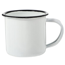 icolorfuled Enamel Coffee Mug Vintage Metal Cup Drinking Tumbler for Tea Beverage - White
