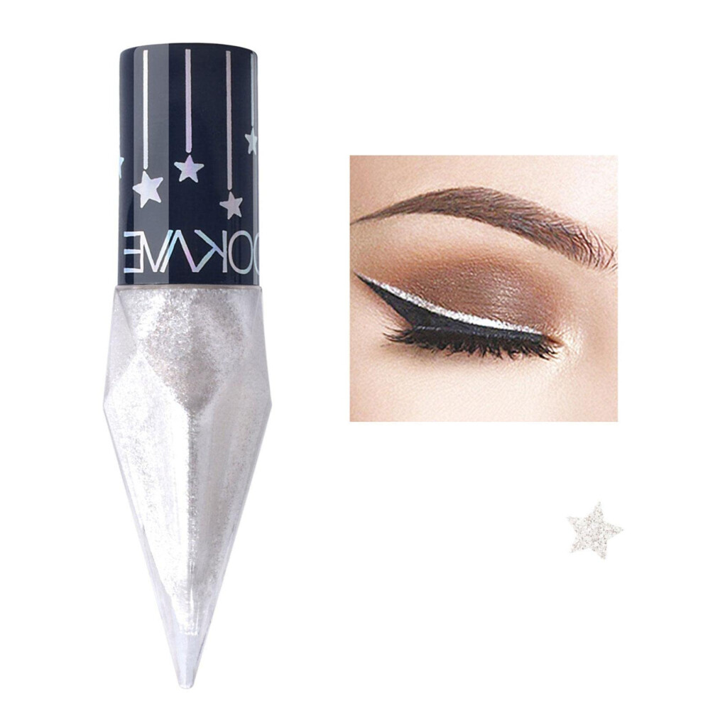 Waterproof Glitter Liquid Eyeliner Long Lasting Sparkle Eye Makeup with Mirror for Parties