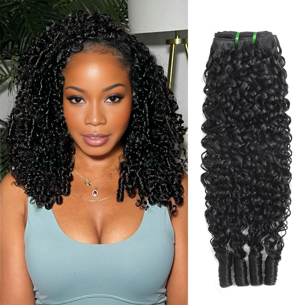 24 Inch Burmese Curly Human Hair Bundles with Defined Water Wave Curls, Unprocessed 12A Extensions